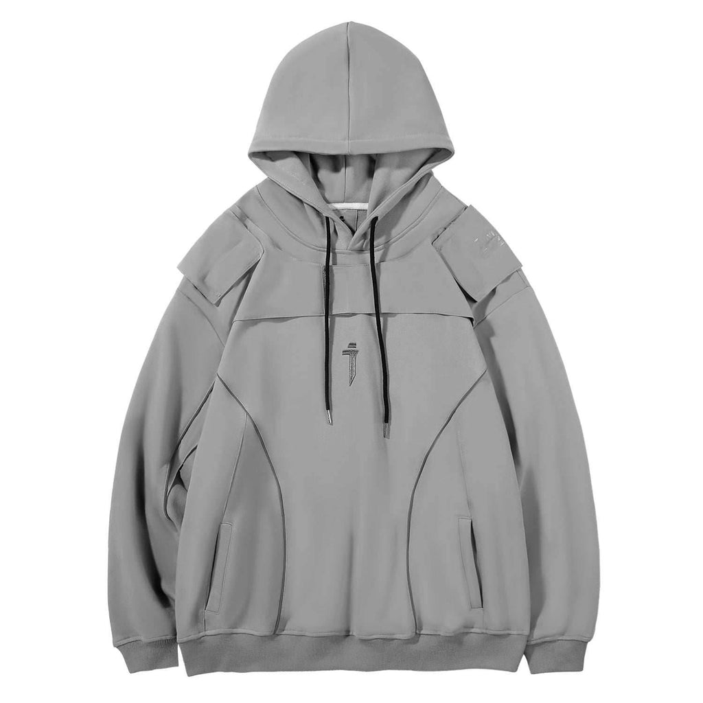 HiH29 Shadow Mixed Hoodie - Black / M