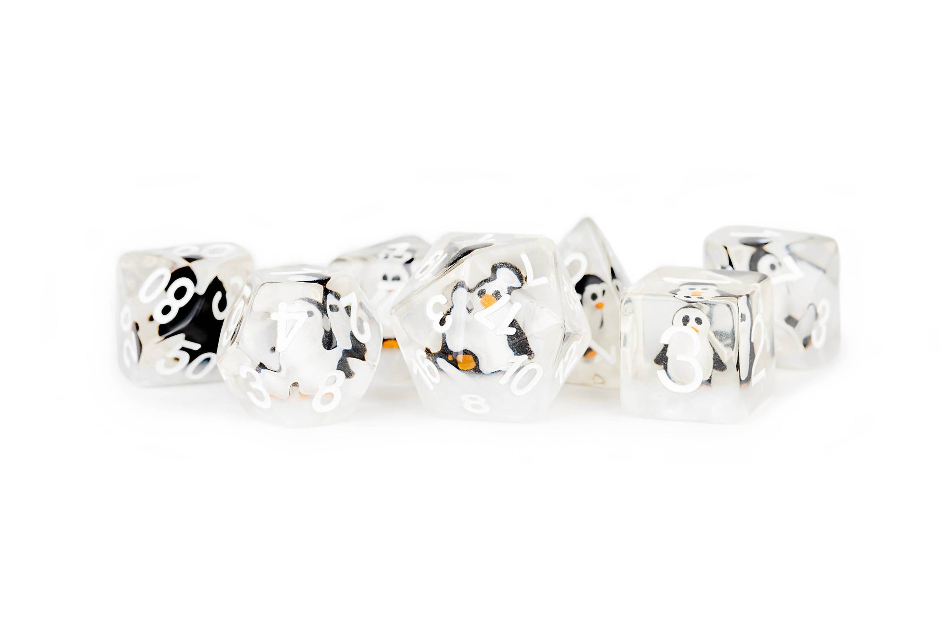 Penguin Dice Resin Polyhedral Dice Set: Perfect for DND Game - 