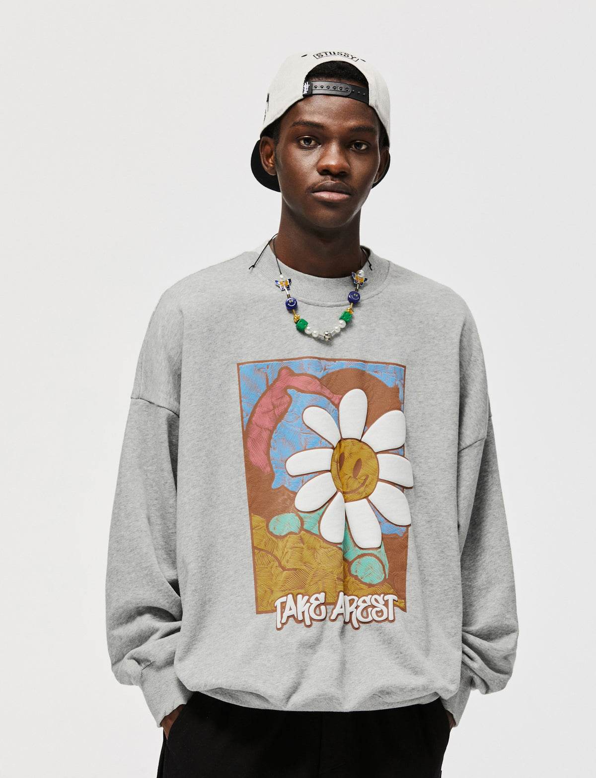 Color Artwork Daisy Crew - Grey / S