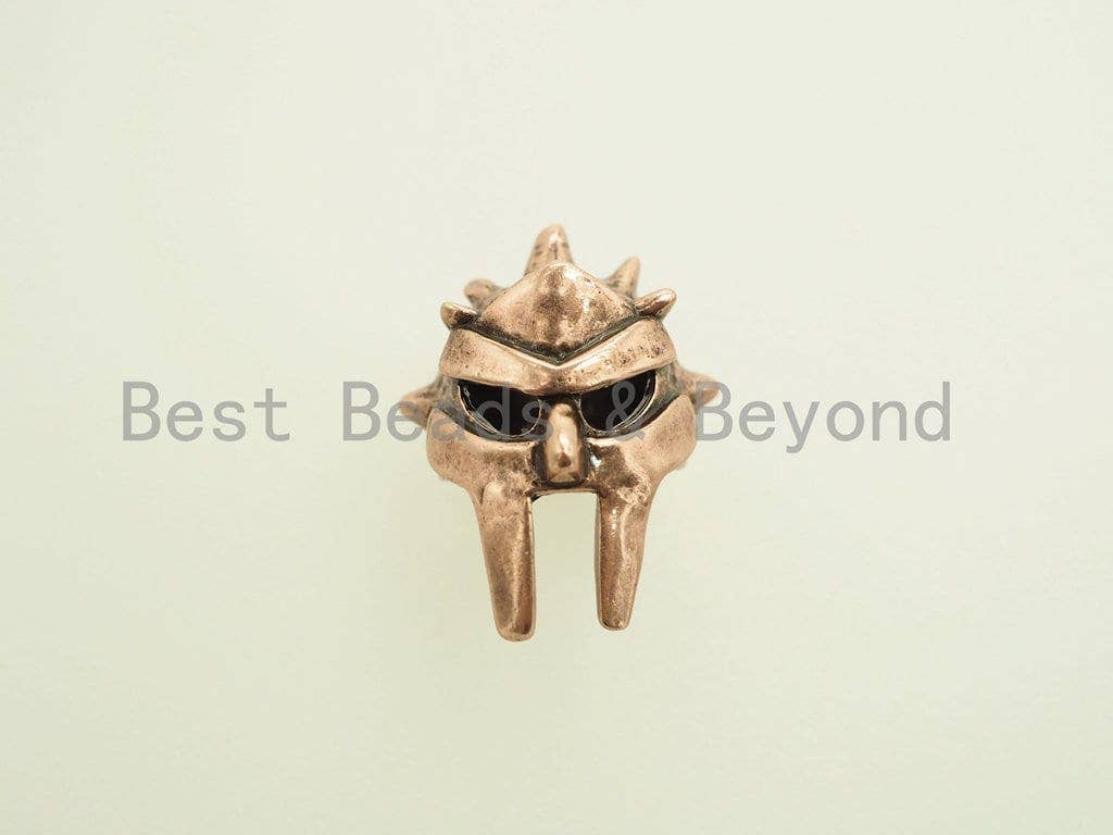Antique Roman Warrior Helmet Beads, Paracord Survival Bracelet Charms, Lanyard Making Beads, Men's Bracelet DIY Beads, 16x21mm, sku#Y100