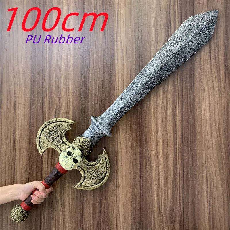 1:1 Battle Beast King Sword Cosplay Chaos Blade War Warrior Weapons Sacrifice Role Prop Skull Knife Carnival Safety PU Model Toy