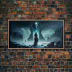 Doorway to Niflheim, Land of Mist and the Dead, Norse Mythology Fantasy Art, Framed Canvas Print, Fantasy Decor