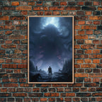 Apocalypse, Dark Art Print, dark fantasy art, Canvas Print, Wall Hanging, Portrait Art, Spooky Decor, Horror Home Decor, Unique Gift - 8x12 Inches / Light Oak Frame