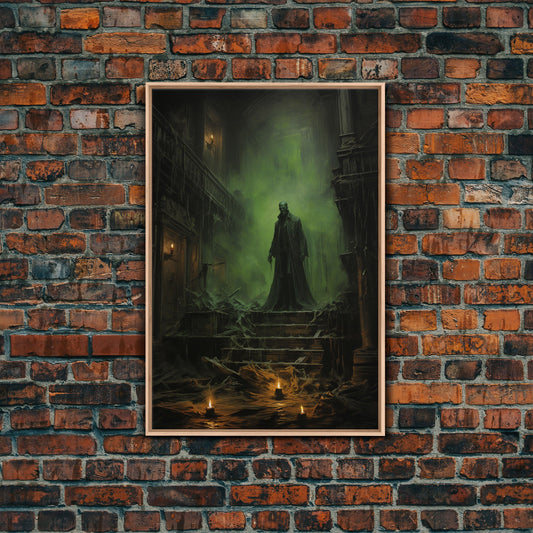 Dark Fantasy Art, Fantasy Artwork, Canvas Print, Wall Hanging, Portrait Art, Halloween Wall Decor, Horror Home Decor, Spooky Room Decor