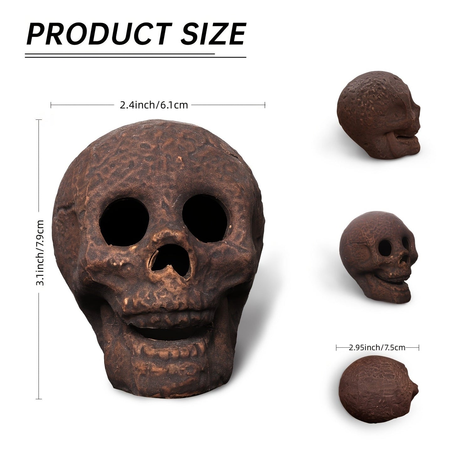 1/4/8/12pcs, Halloween Fire Pit Skull Ceramic Props, Reusable Fireproof Skull Fire Pit, Halloween Decor For Party, BBQ, Fire Pit ,Fireplace, Gas, Halloween Horror