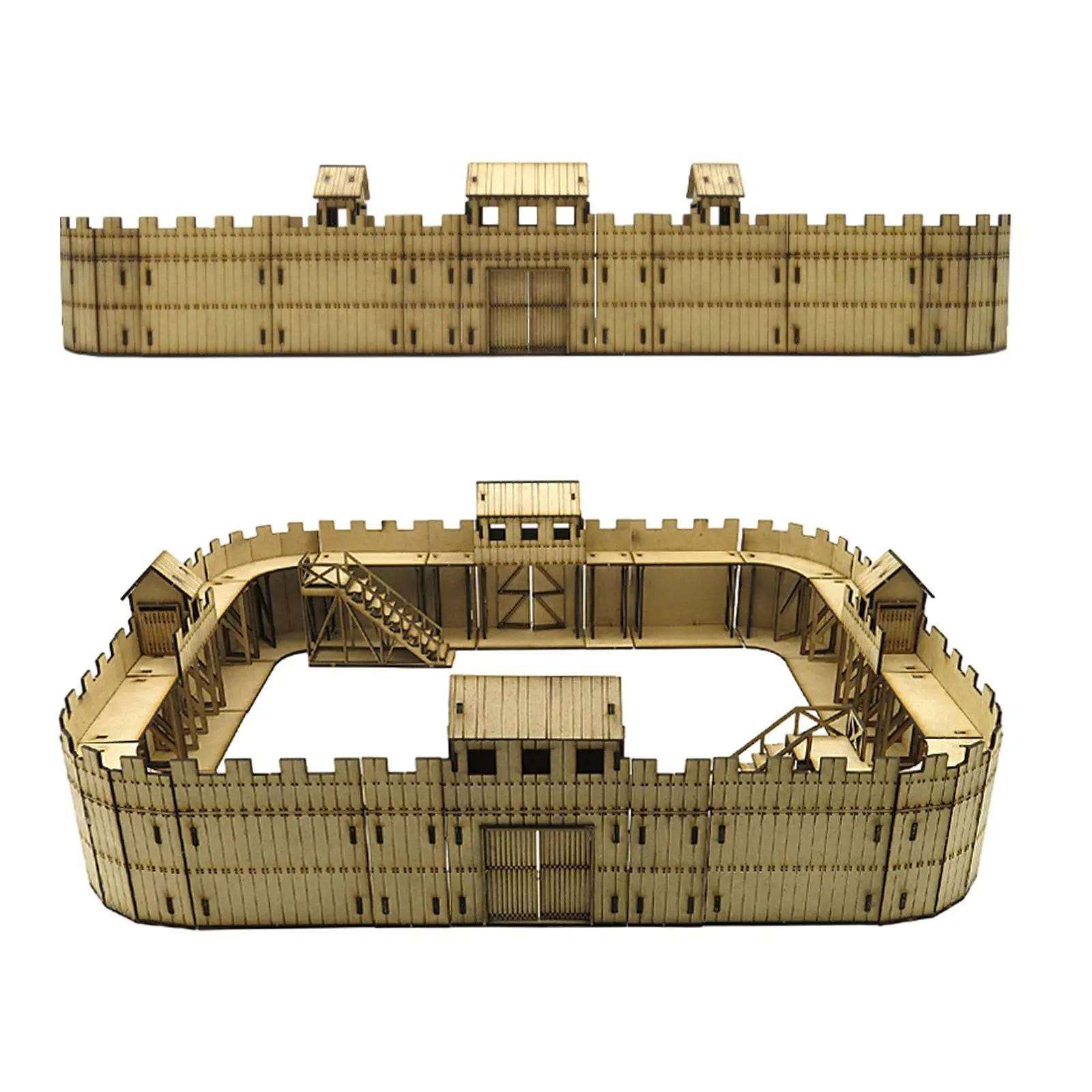 1/72 Fortress Building Model Kits DIY 3D Puzzles Innteractive Unassembly for Model Railway War Scene Layout Sand Table Decor