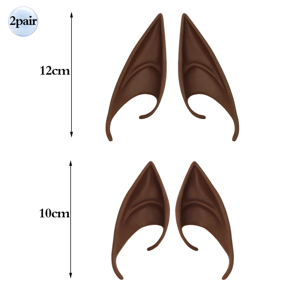 1 Pair Long Brown Elf Ears Cosplay Fairy Ears Vampire Dress Up Accessory for Halloween Renaissance Fantasy LARP Masquerade Party