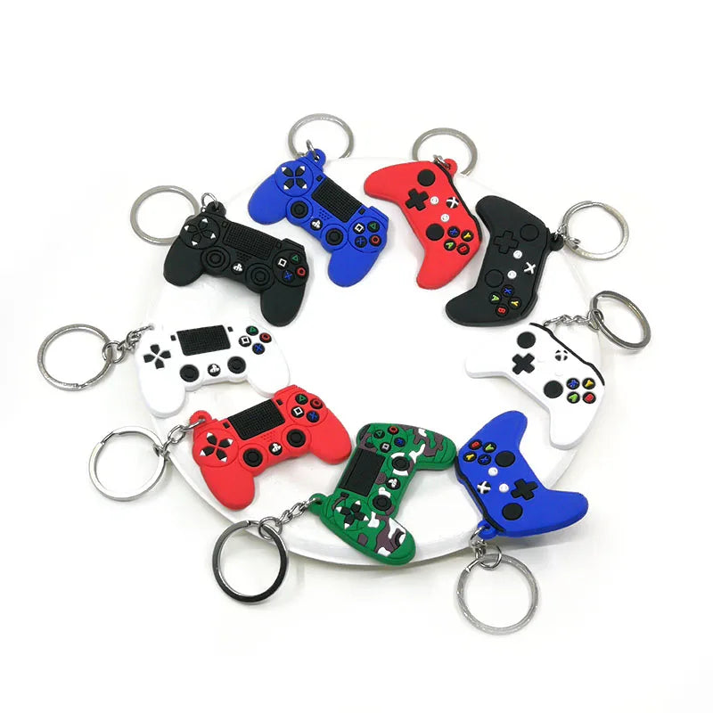 1 PCS PVC Key Chains Colorful Game Controller Joystick Keyring Cute Car Keychain Gift for Game Festival Souvenir Friends Gifts