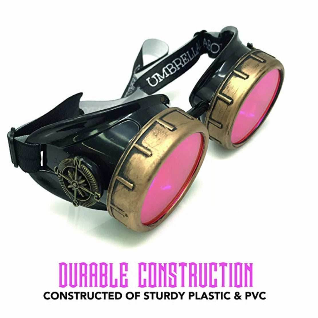 Vintage Aviator Goggles music festival DJ accessory - pink