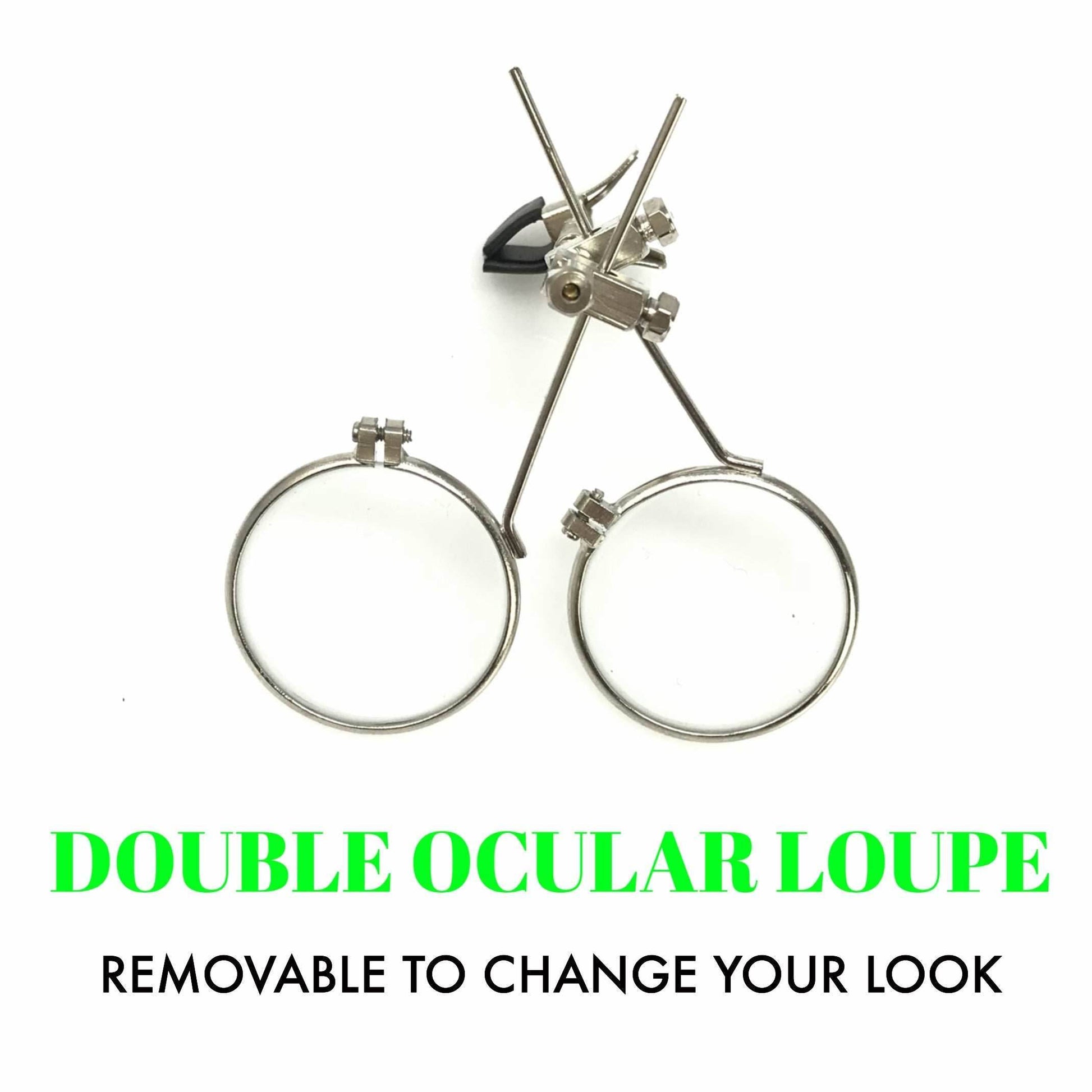Steampunk Goggles with magnifying loupes green lenses - 