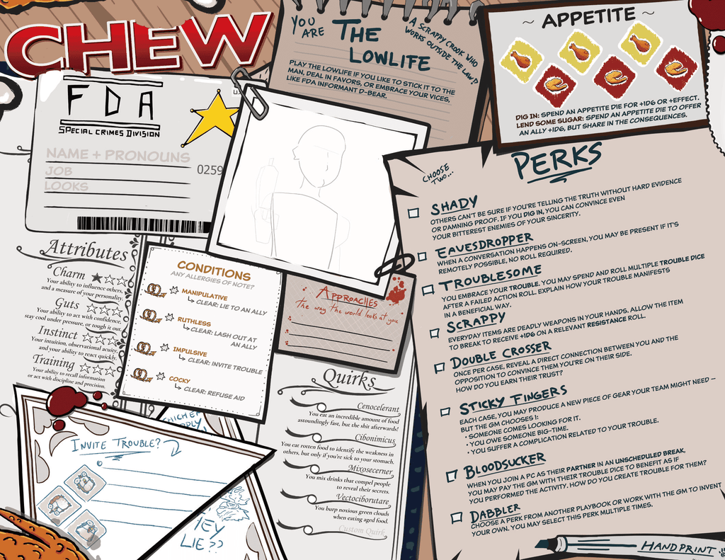 CHEW: Character Menus (RPG Supplement) - 