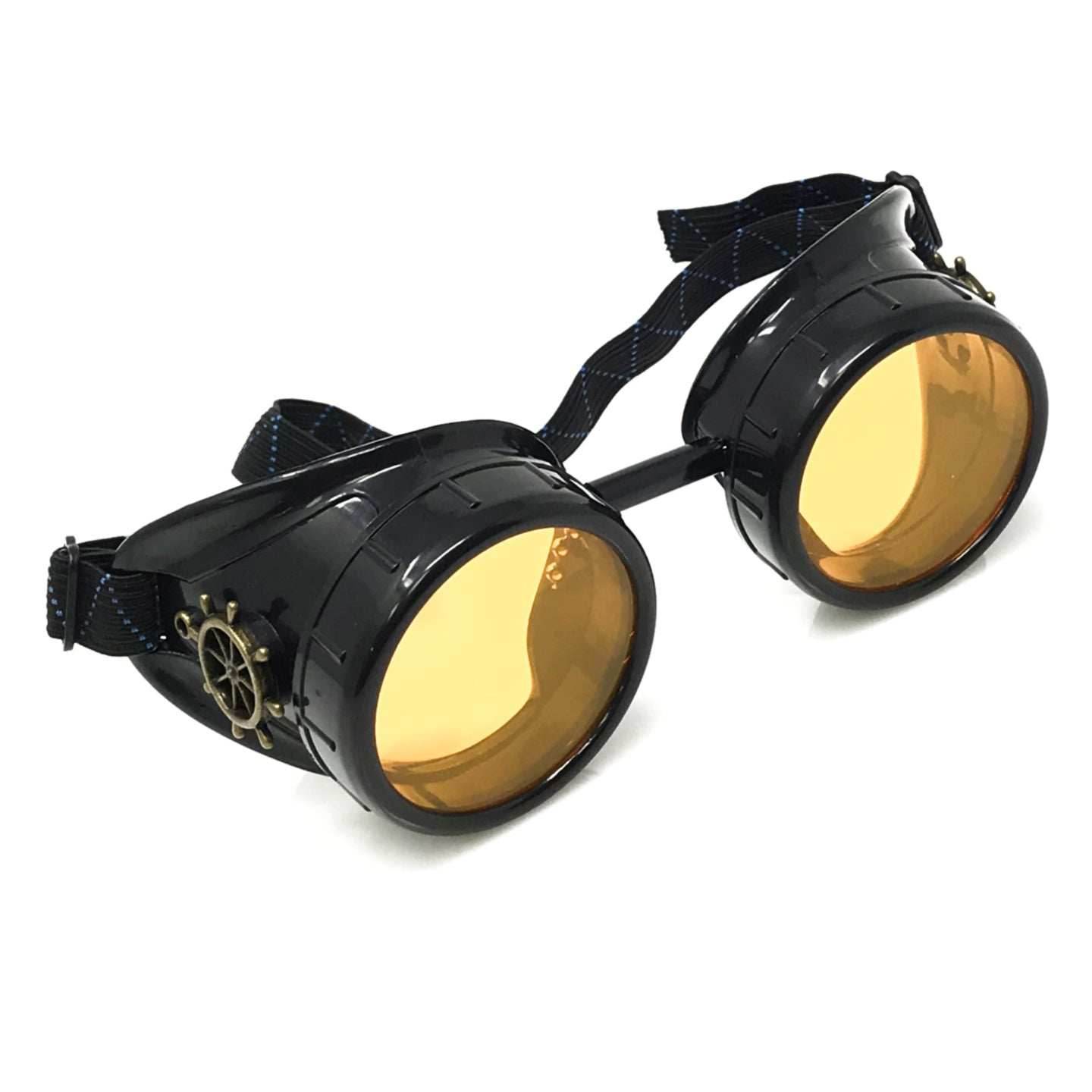 Steampunk Mad scientist goggles UV glow neon rave lenses - orange