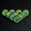 10 pcs cube green mixed color D6 dice set 12mm rounded corner dice game props
