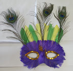 Multi Color Feather Eye Mask with Sequins