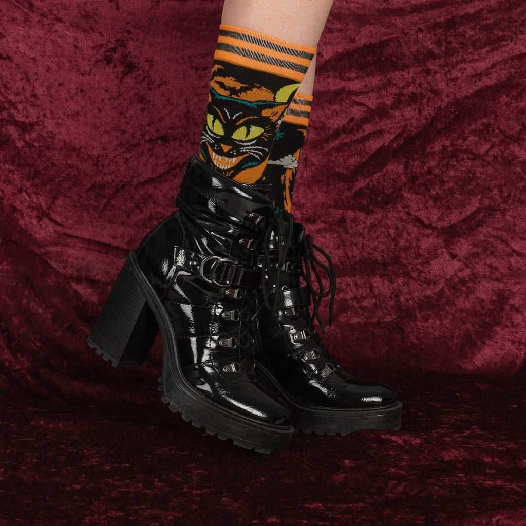 Vintage Black Cat Crew Socks - 