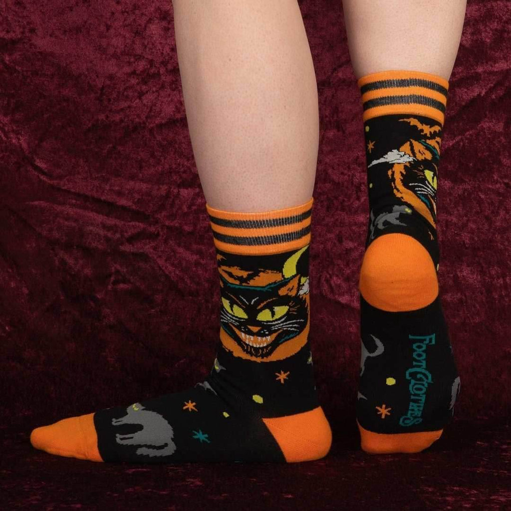 Vintage Black Cat Crew Socks - 
