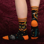Vintage Black Cat Crew Socks - 