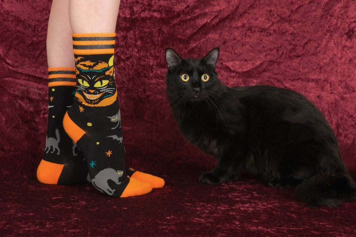 Vintage Black Cat Crew Socks - 