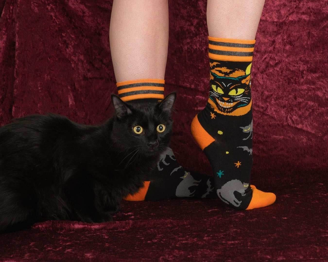 Vintage Black Cat Crew Socks - 