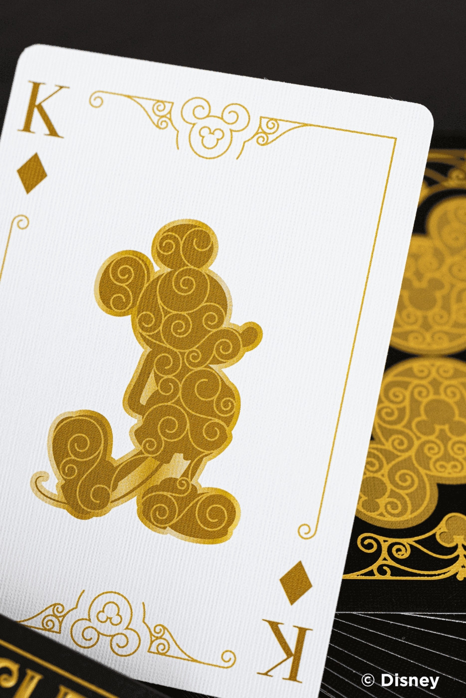Disney Mickey Mouse inspired Black and Gold Playing Cards - 