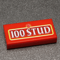 100 Stud Custom Printed 1x2 Tile made using LEGO part - B3 Customs - 