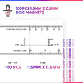 100pcs 1.5mm x 0.5mm Disc Magnets