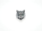 CZ Micro Pave Wolf Head Beads, Cubic Zirconia Spacer Beads, Animal Beads, Mens Bracelet Findings,11x11x14mm, sku#Y84
