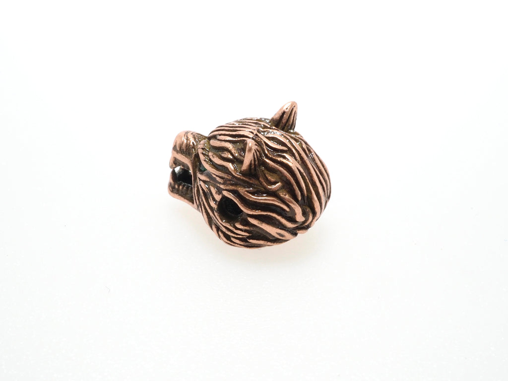 CZ Micro Pave Wolf Head Beads, Cubic Zirconia Spacer Beads, Animal Beads, Mens Bracelet Findings,11x11x14mm, sku#Y84