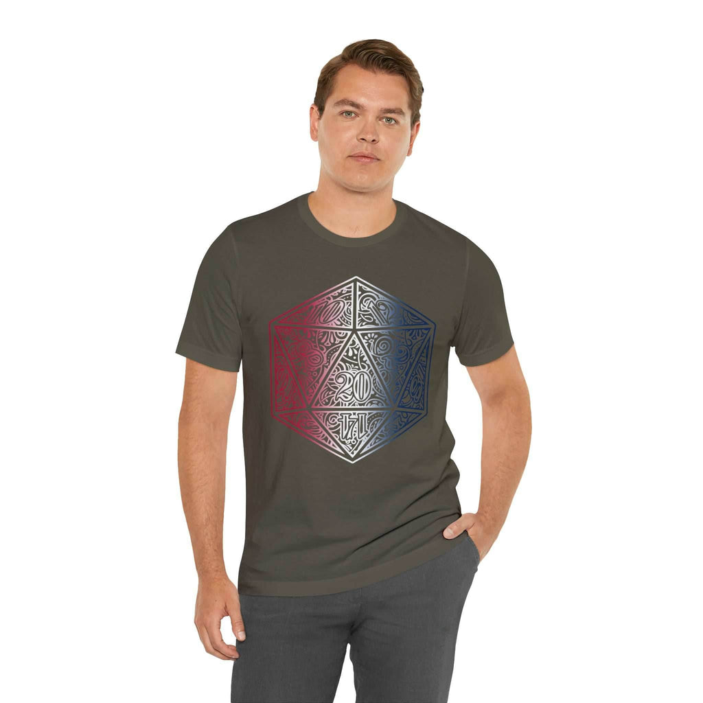 Red, White, and Blue Ombre Ornamental Dice Shirt - Army / S