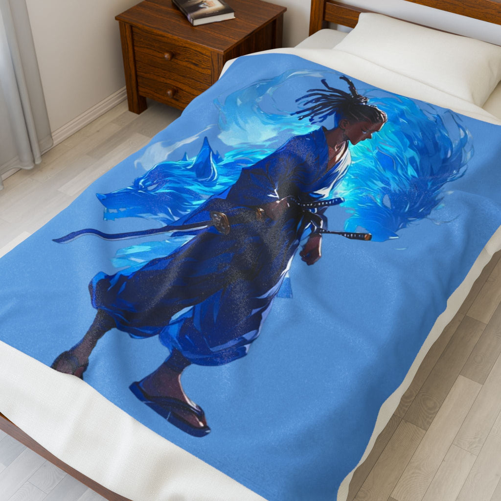 Wolf Warrior Plush Blanket