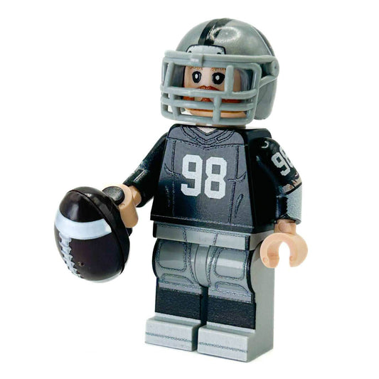 #98 DE Las Vegas Football Player Minifig made using LEGO parts - B3 Customs - 