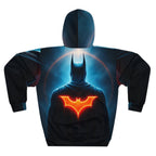 Batman Tribute  AOP Unisex Pullover Hoodie, Superhero Sweatshirt, Comic Book Apparel, Geek Fashion, Gift for Fans, Cozy Layer