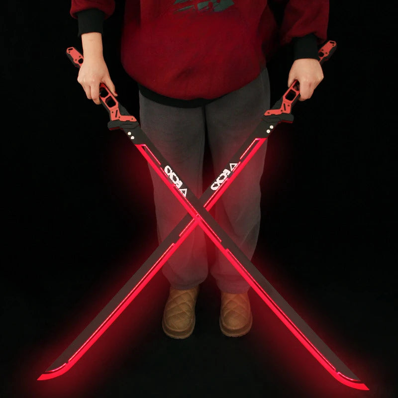 108cm Cyberpunk Errata Light saber Thermal Katana Blade Game Peripheral Acrylic Glow Samurai Sword Model for Cosplay Gifts Toys