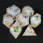 Football-Themed Resin Dice Set for D&D + Gold Lettering