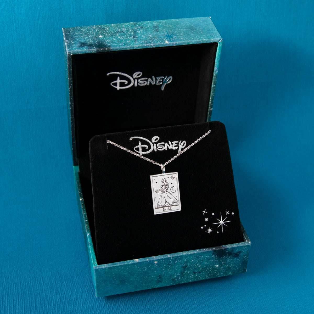 Disney X RockLove BEAUTY AND THE BEAST Belle Tablet Necklace - Sterling Silver