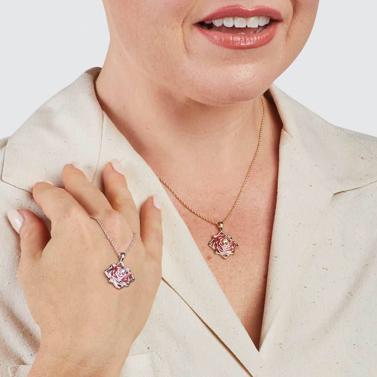 Disney X RockLove BEAUTY AND BEAST Belle Keepsake Necklace - Sterling Silver