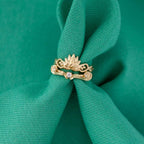Disney X RockLove DISNEY ALADDIN Jasmine Lotus Stacker Rings - Yellow Gold Plated / Size 5
