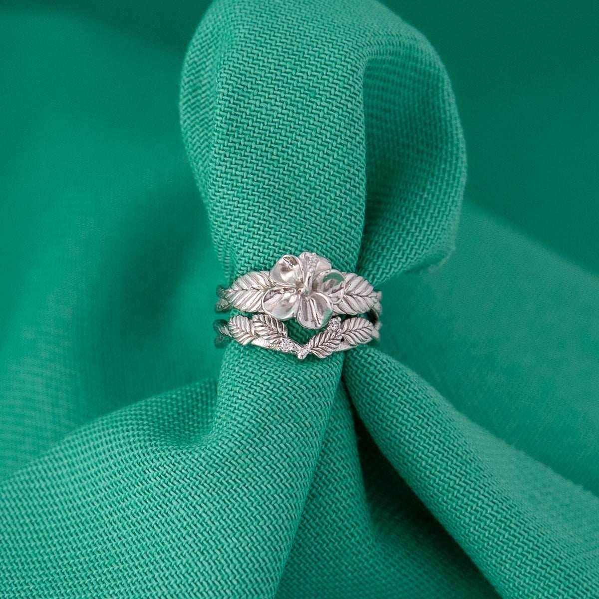 Disney X RockLove DISNEY MOANA Moana Hibiscus Stacker Rings - Rose Gold Plated / Size 5