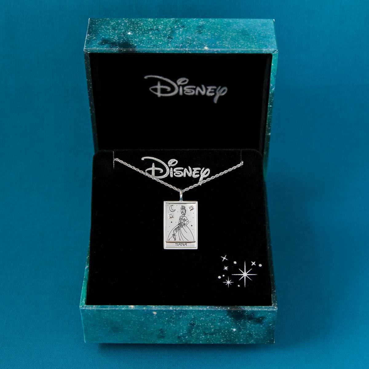 Disney X RockLove THE PRINCESS AND THE FROG Tiana Tablet Necklace - Sterling Silver
