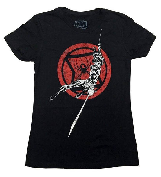 Black Widow Attack Marvel Comics Juniors T-Shirt - S