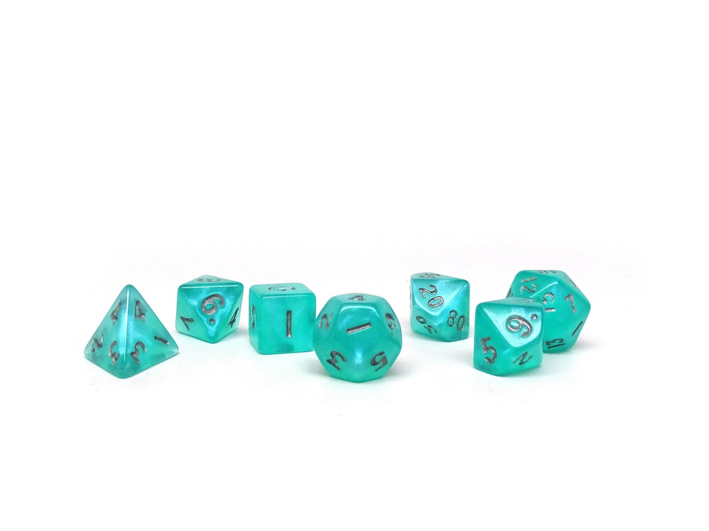 10mm Aqua Shine Mini Dice Set - 