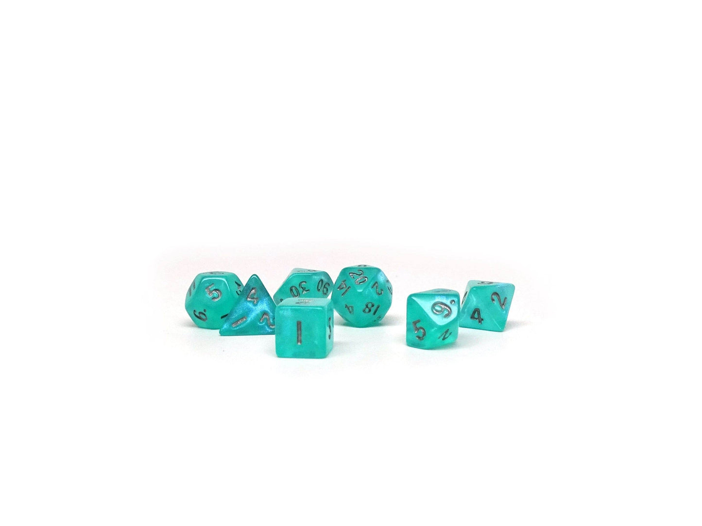 10mm Aqua Shine Mini Dice Set - 