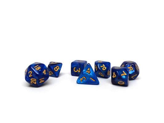 10mm Black and Blue Mini Dice Set - 