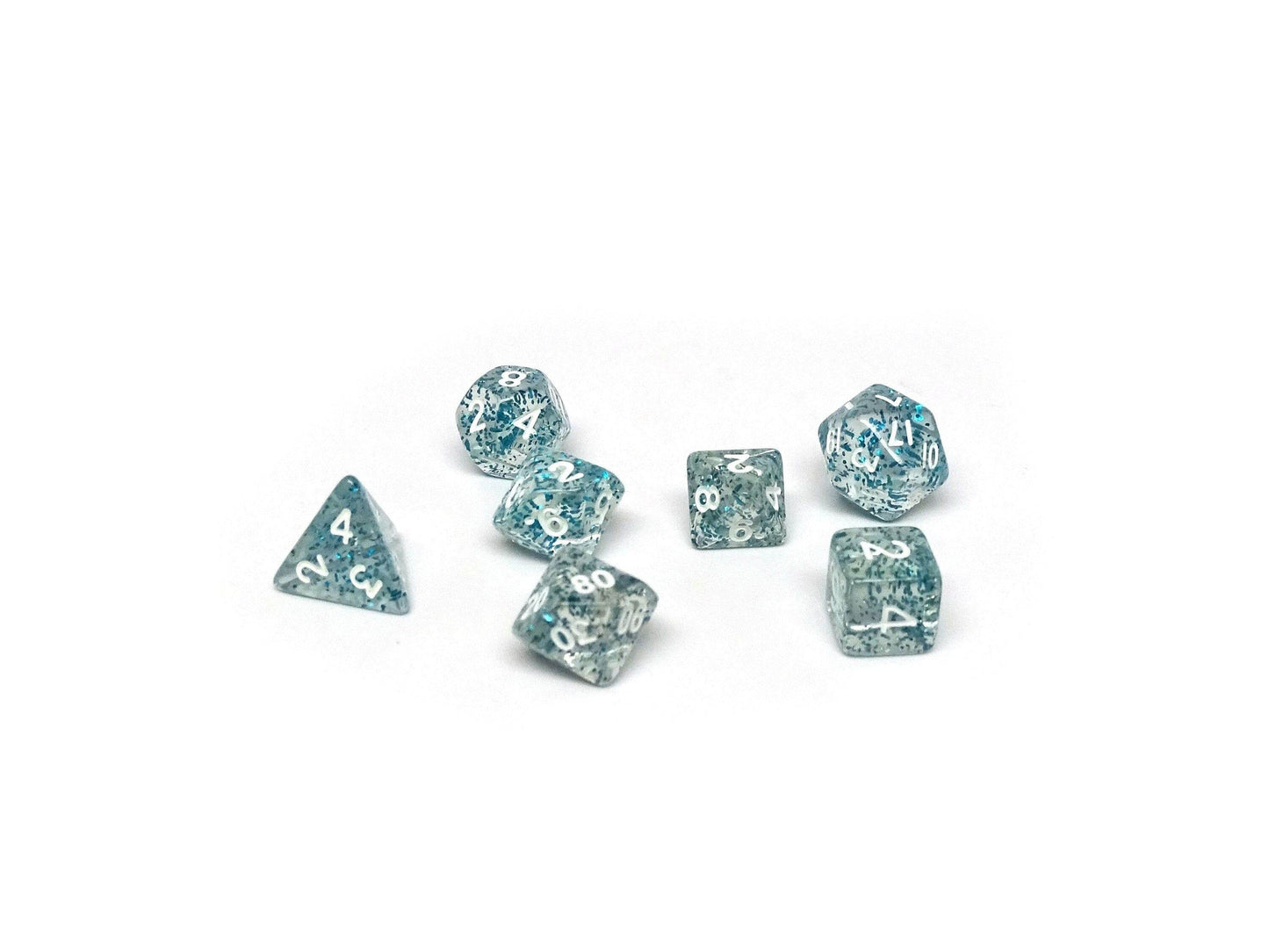 10mm Blue Sparkle Mini Dice Set - 
