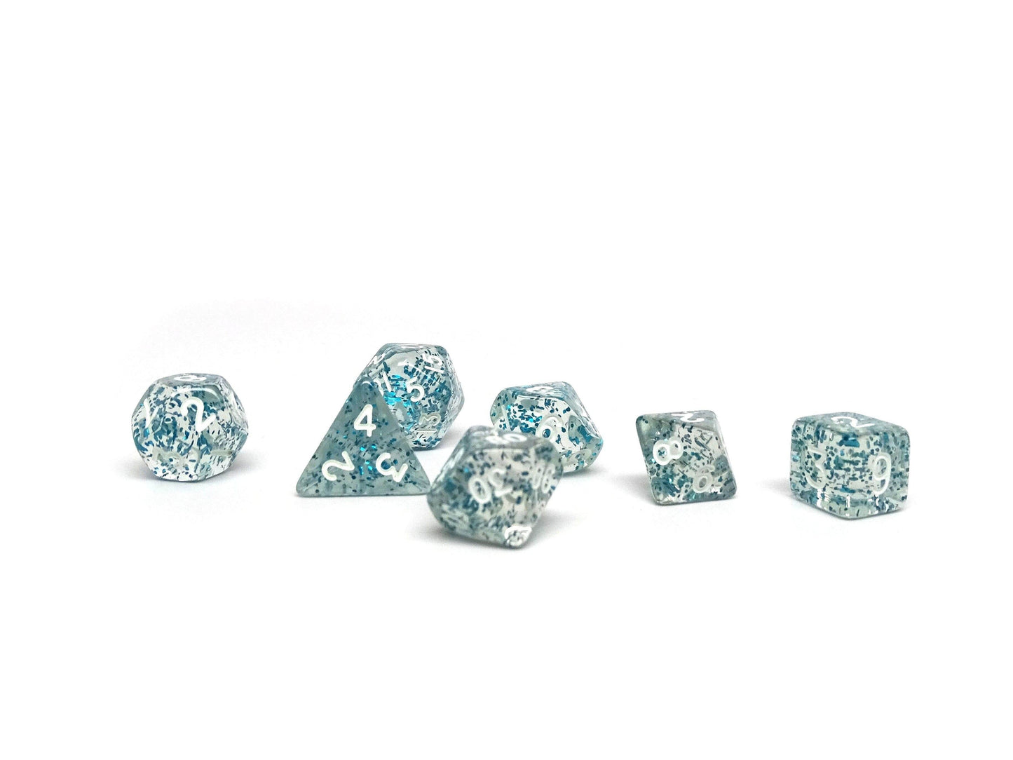 10mm Blue Sparkle Mini Dice Set - 