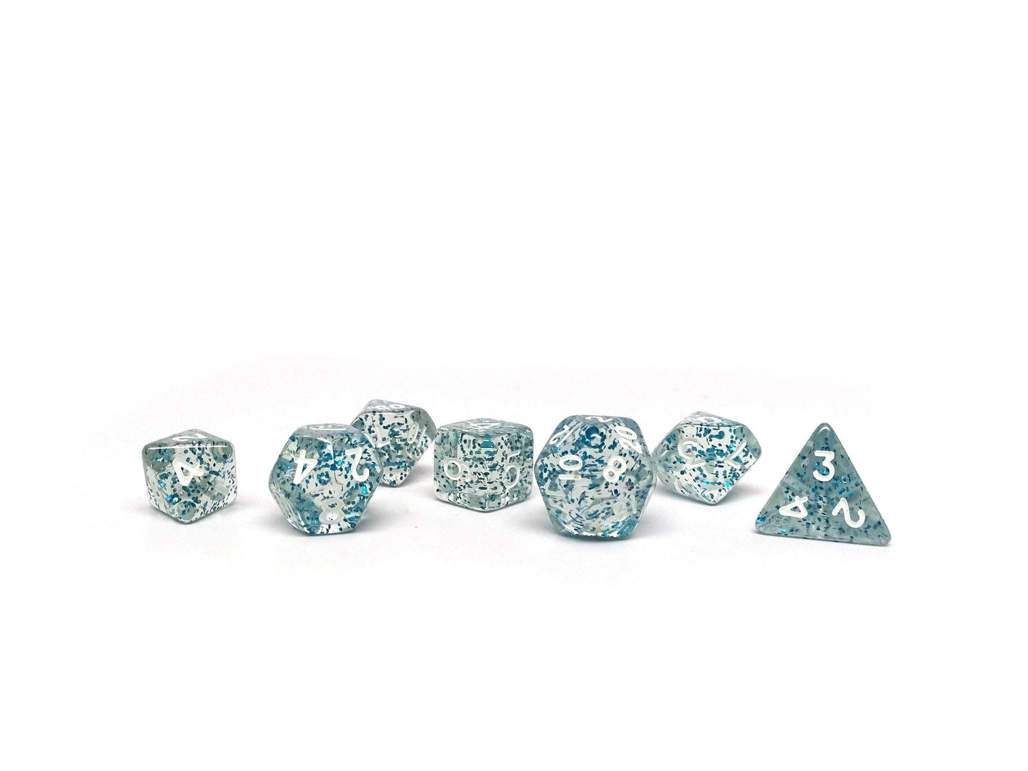 10mm Blue Sparkle Mini Dice Set - 