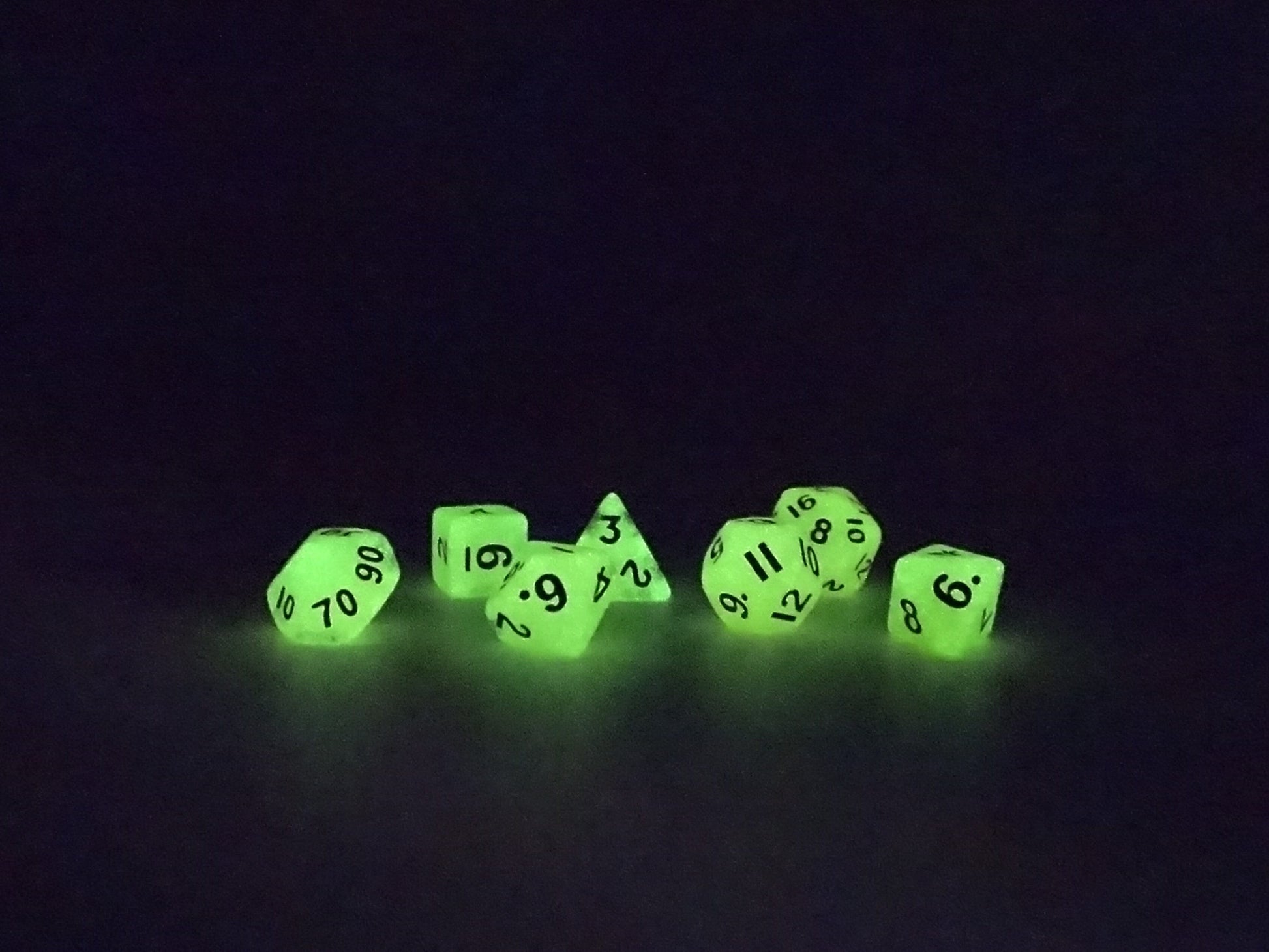 10mm Orange Glow in the Dark Mini Dice Set