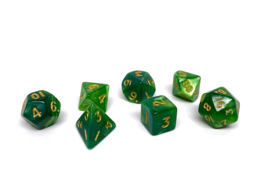 10mm Shamrock Swirl Mini Dice Set - 