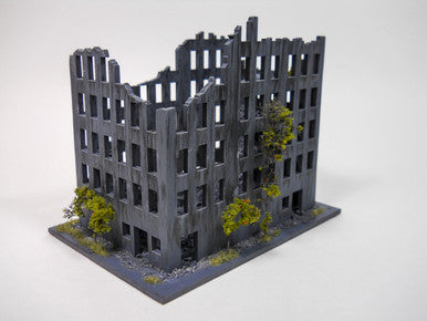 Ruined City Building, 8" x 4" (MDF) - 15MMDF262-3