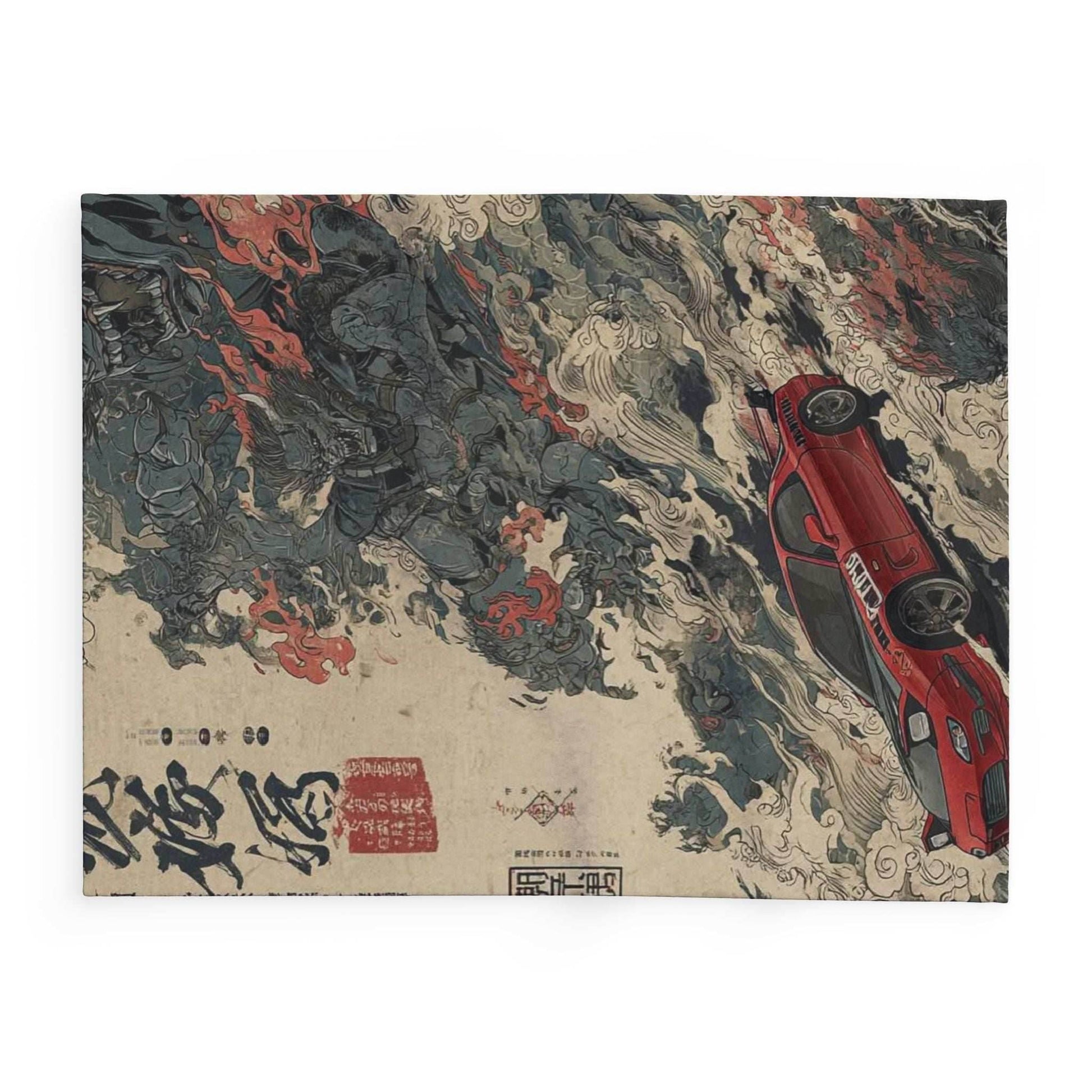 Japanese Art Car Arctic Fleece Blanket, Cozy Throw Blanket, Automotive Decor, Car Lover Gift, Comfortable Bedding, Unique Home Decor - 30'' × 40''